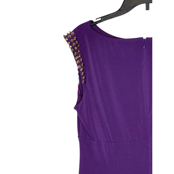 Vince Camuto Women's Bodycon Dress Studded Sleeve Back Zip Purple Size 12 - Picture 10 of 11